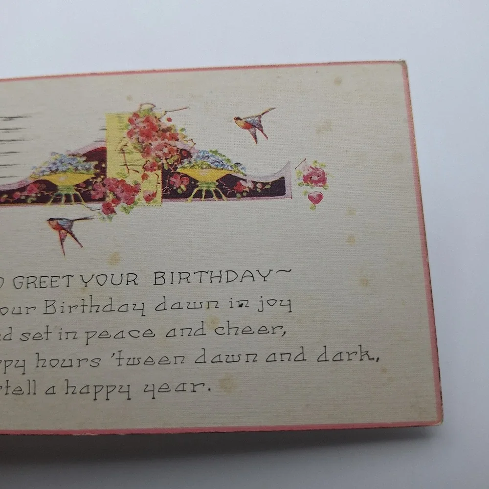 Antique Postcard Kansas City 1925 Birthday Message‎ US Postage Stamp